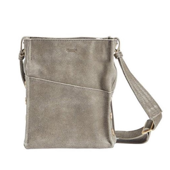 Hammitt Davis Pewter and Brushed Goldleather crossbody bag